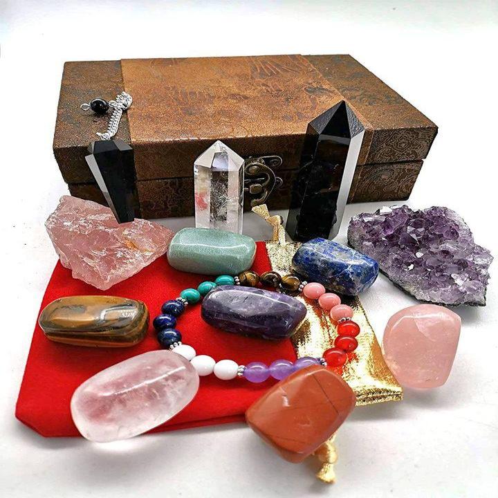 Premium Grade Beautiful Healing Crystals & Stone Box Set