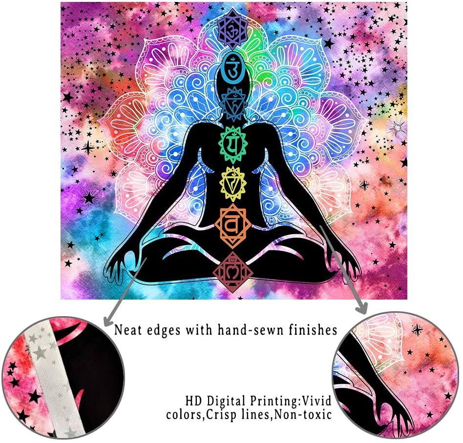 Beautiful Tie-Dye 7 Chakra Yoga Mediation Tapestry
