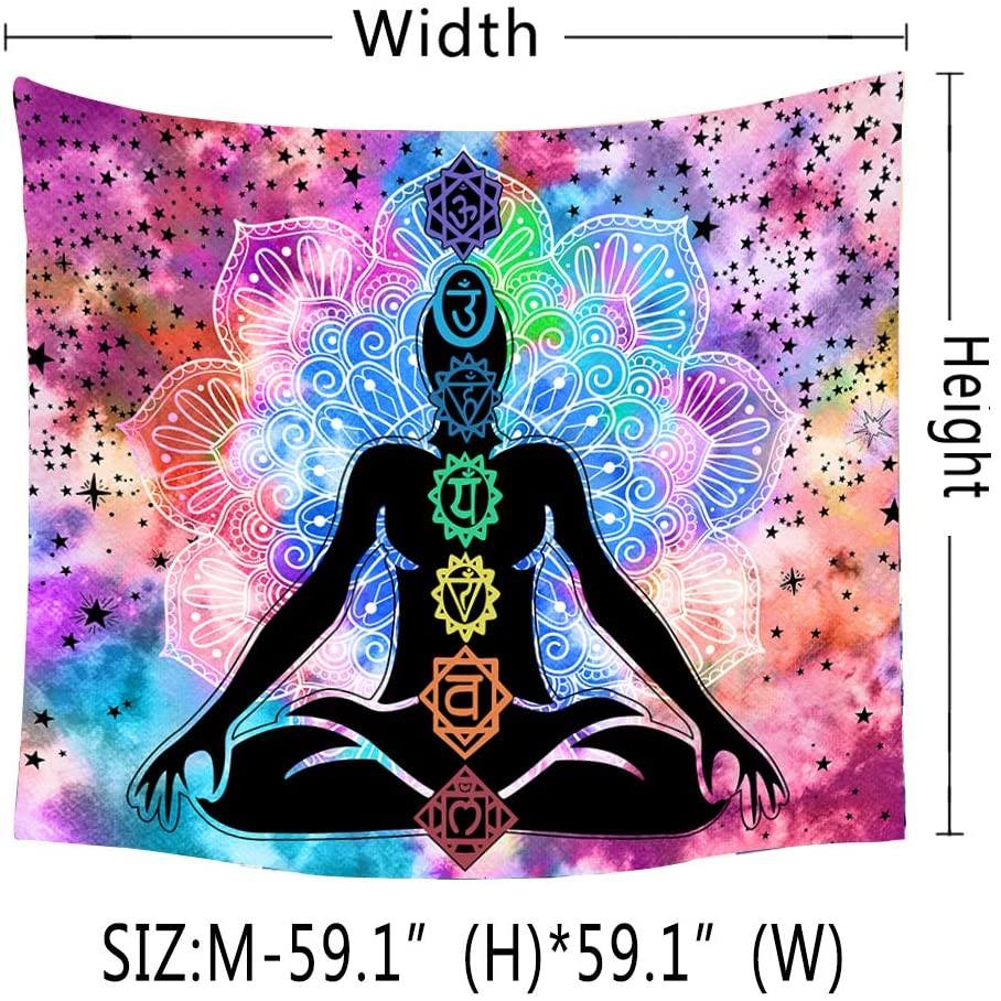 Beautiful Tie-Dye 7 Chakra Yoga Mediation Tapestry