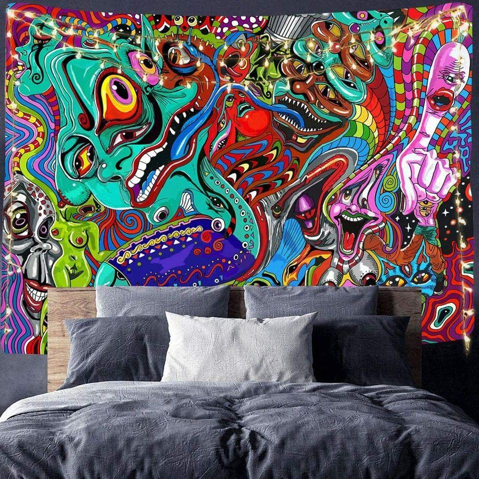 Vivid Psychedelic Trippy Bohemian Tapestry