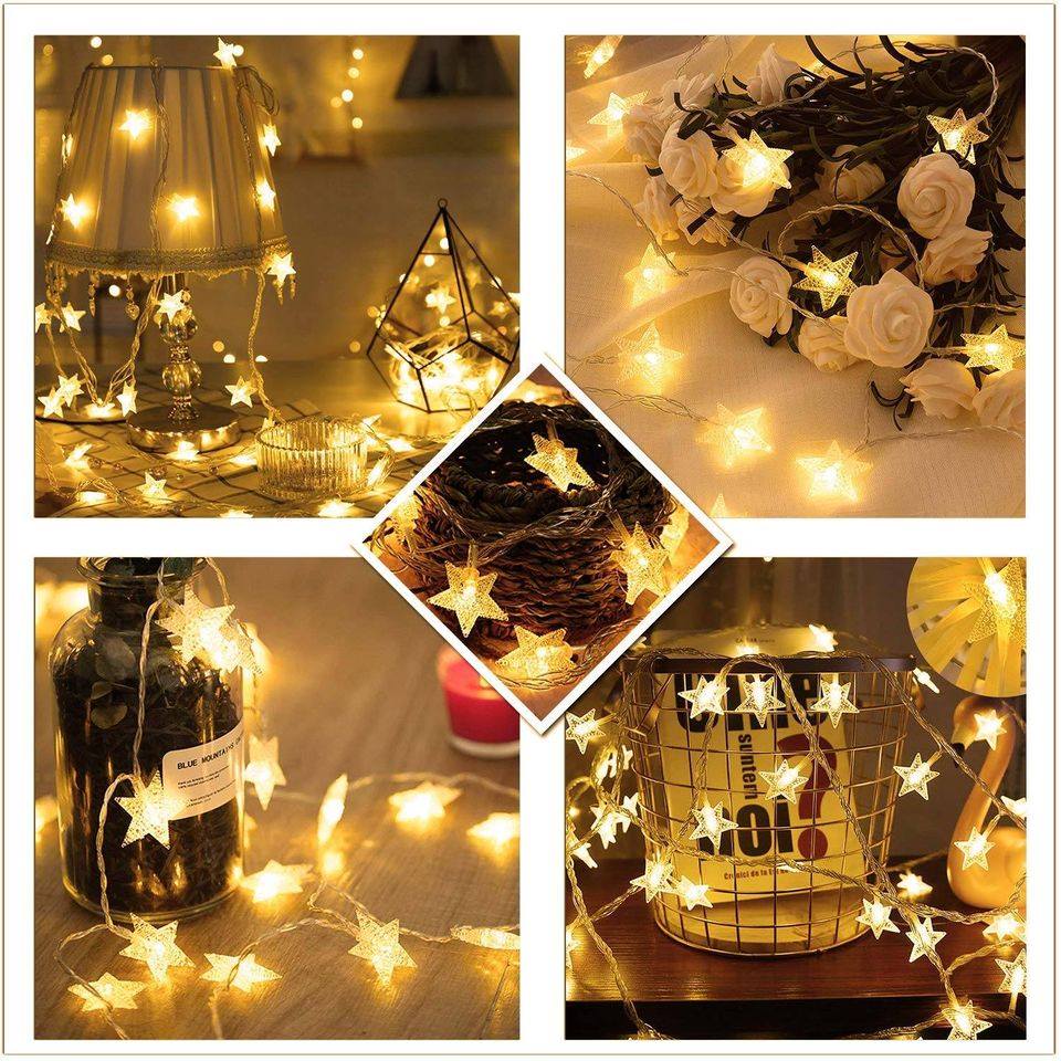 LED String Lights - Star Shape 20 Ft Battery