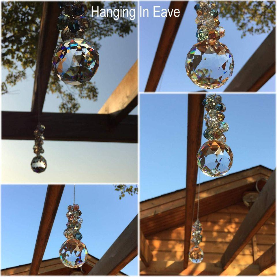 Gorgeous Crystal Ball Prism Suncatcher Hanging Ornament Chakra Crystals Rainbow Maker
