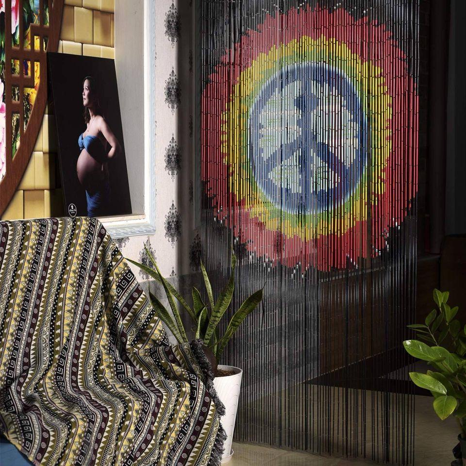 Peace & Blissful Bamboo Beaded Curtains for Doorways, Beaded Curtain