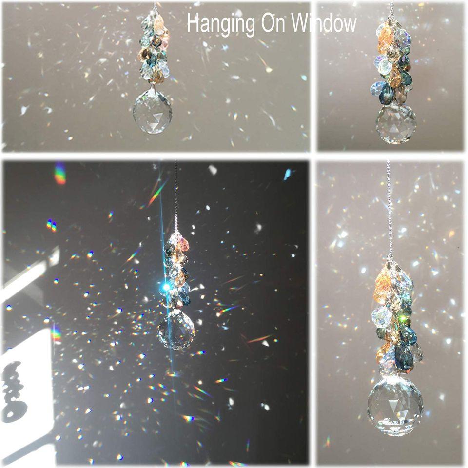 Gorgeous Crystal Ball Prism Suncatcher Hanging Ornament Chakra Crystals Rainbow Maker