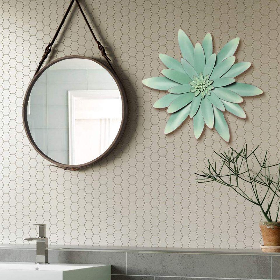 Mint Green Multiple Layer Flower Metal Wall Art Décor