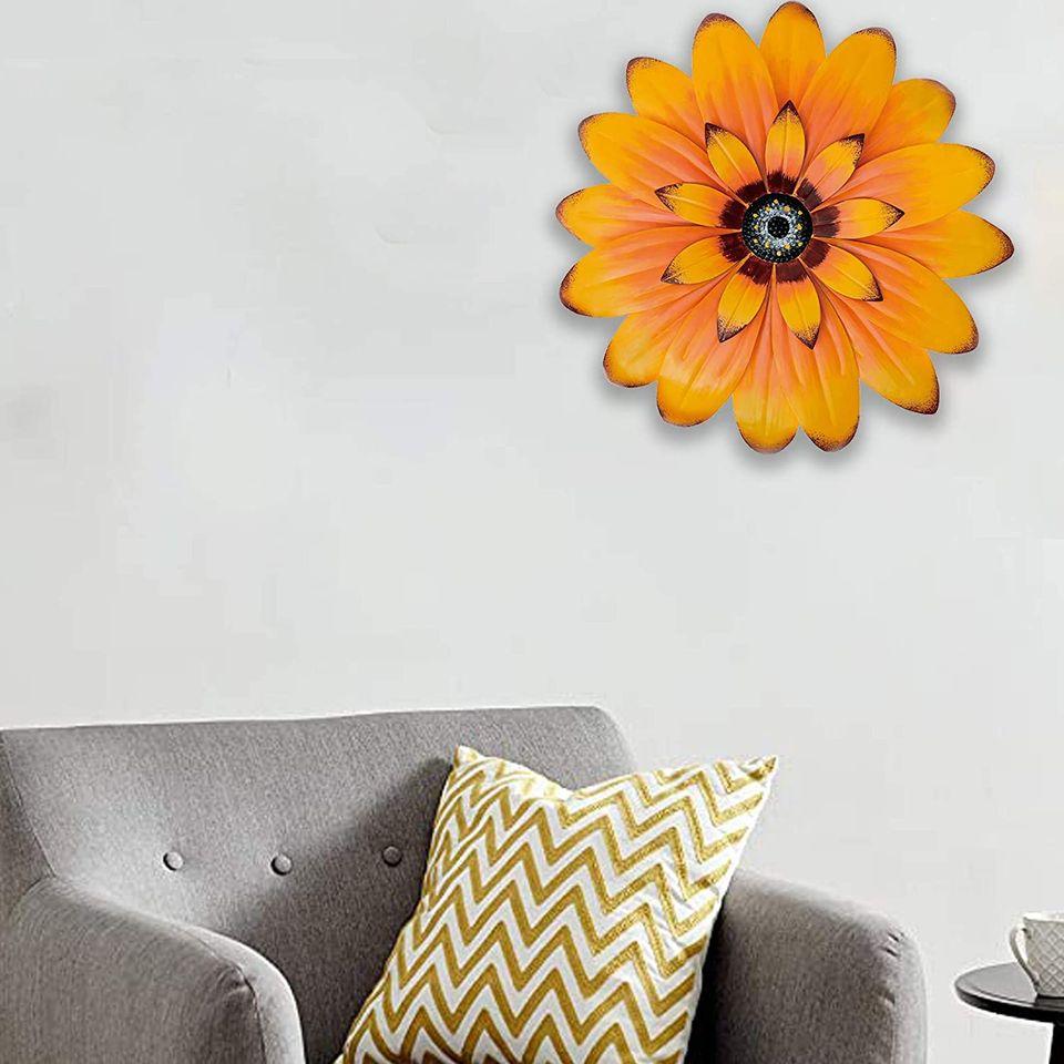 Yellow Daisy Metal Layered Floral Home Wall Art
