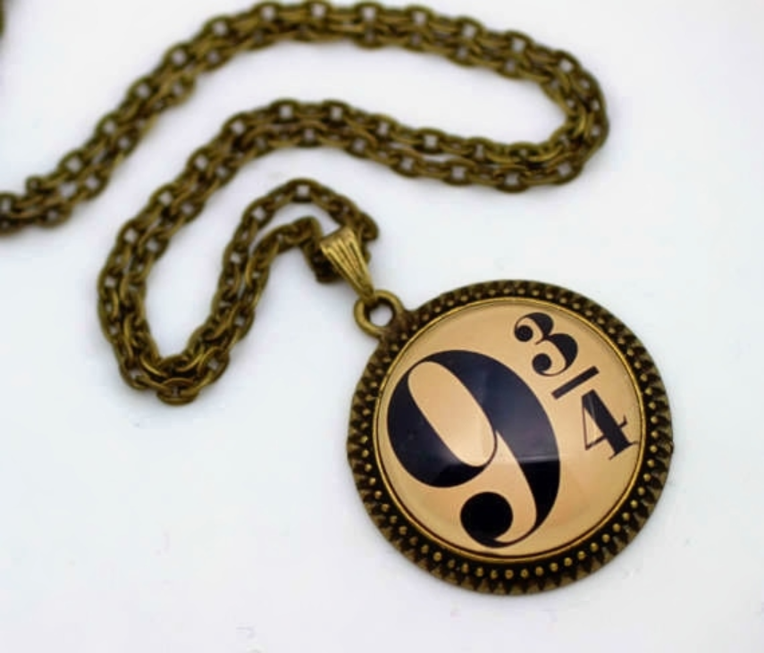 Harry Potter Inspired Artwork Glass Pendant - "Platform 9 & 3/4"