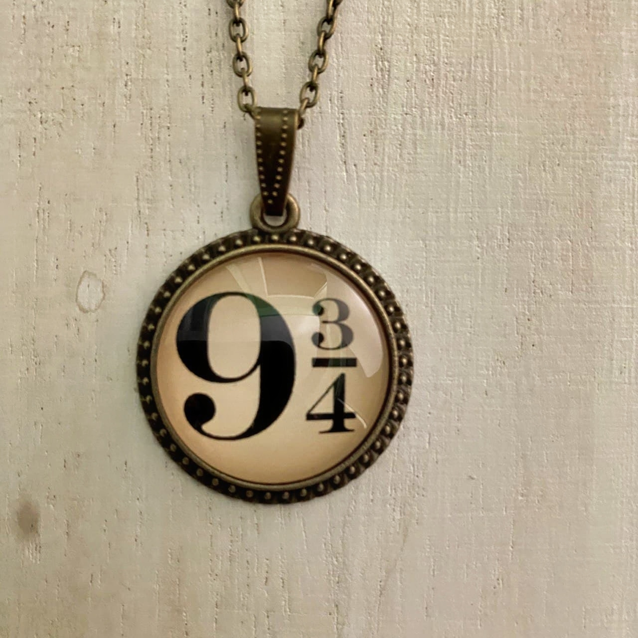 Harry Potter Inspired Artwork Glass Pendant - "Platform 9 & 3/4"