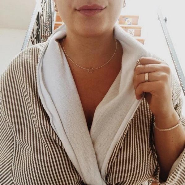 Simple "Karma" Choker Gold Dipped Connected Circle