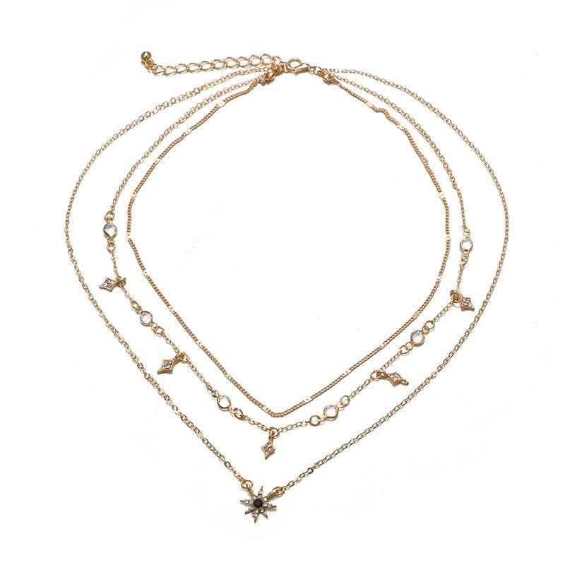 Three Layer North Star Choker Necklace