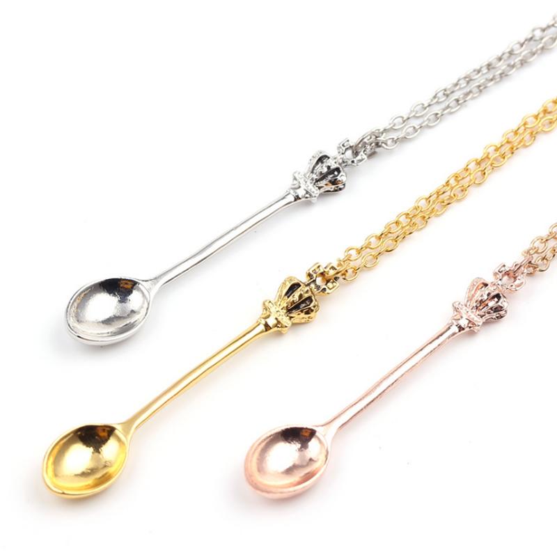 Vintage Classical Tea Spoon With Crown Handle - Gold