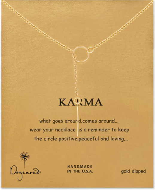 "Karma" Choker with Circle and Drop Bar On Message Gift Card