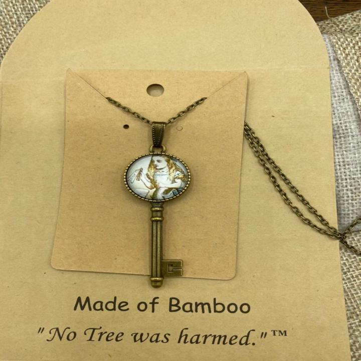 Alice In Wonderland Art Inspired Vintage Style Key Necklace