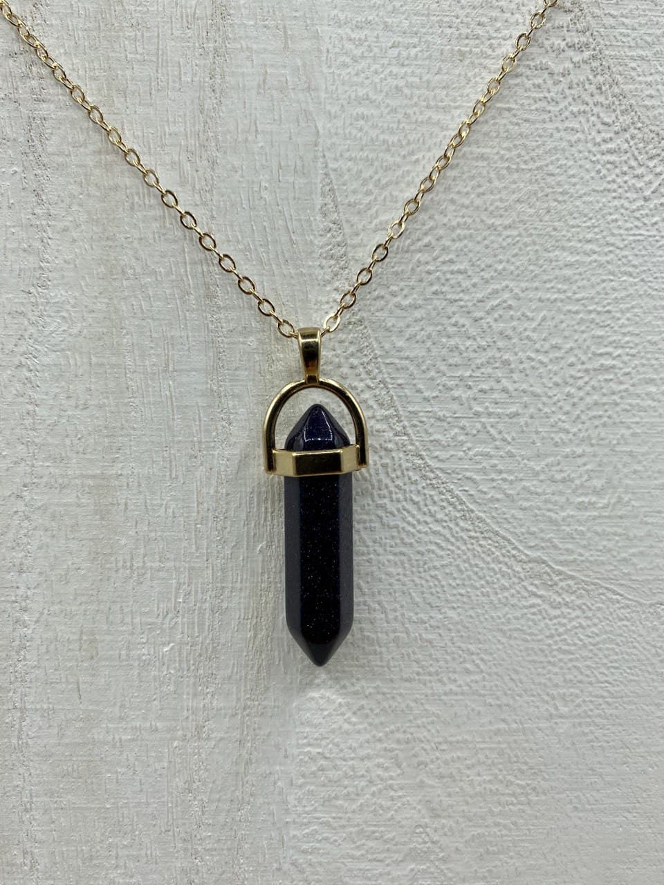 Healing Crystal Pendulum Stone with Stars and Moon Choker - Onyx
