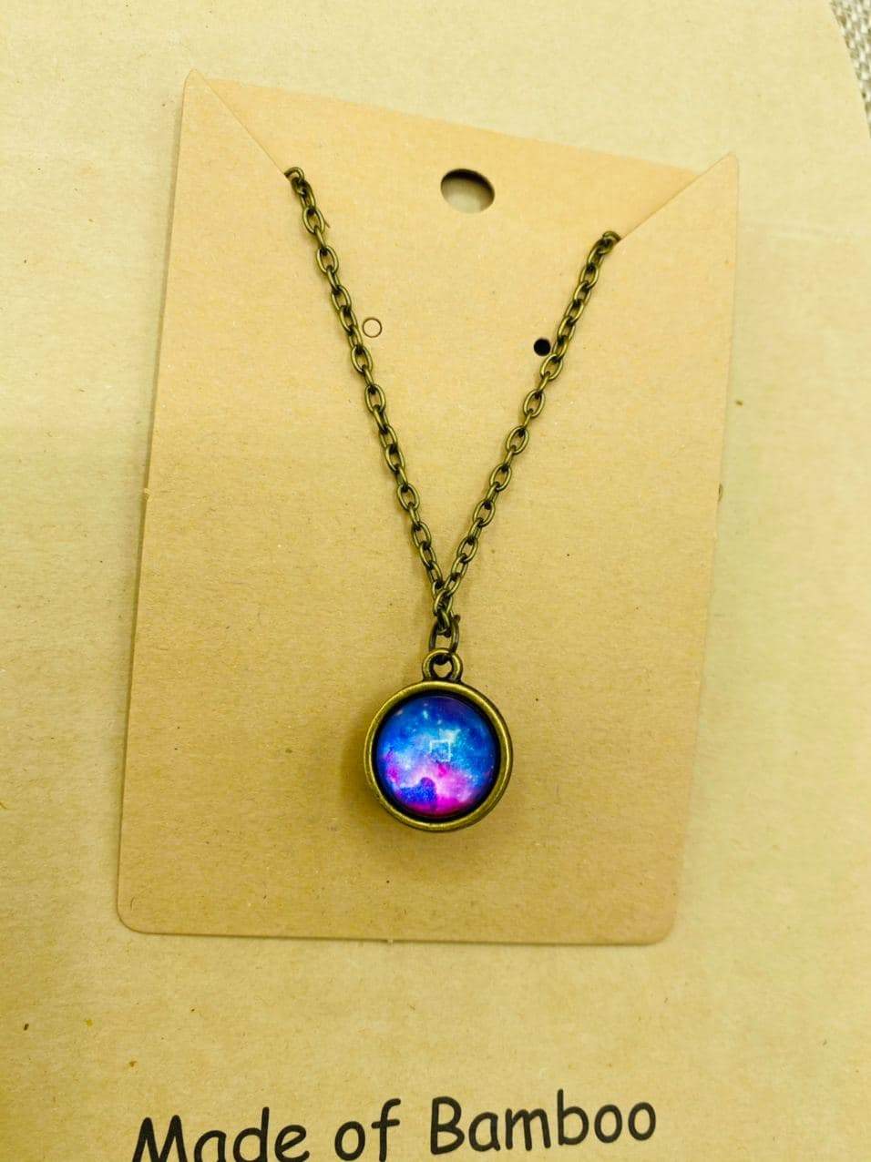 Galaxy Nebula Orb Antique Style Necklace