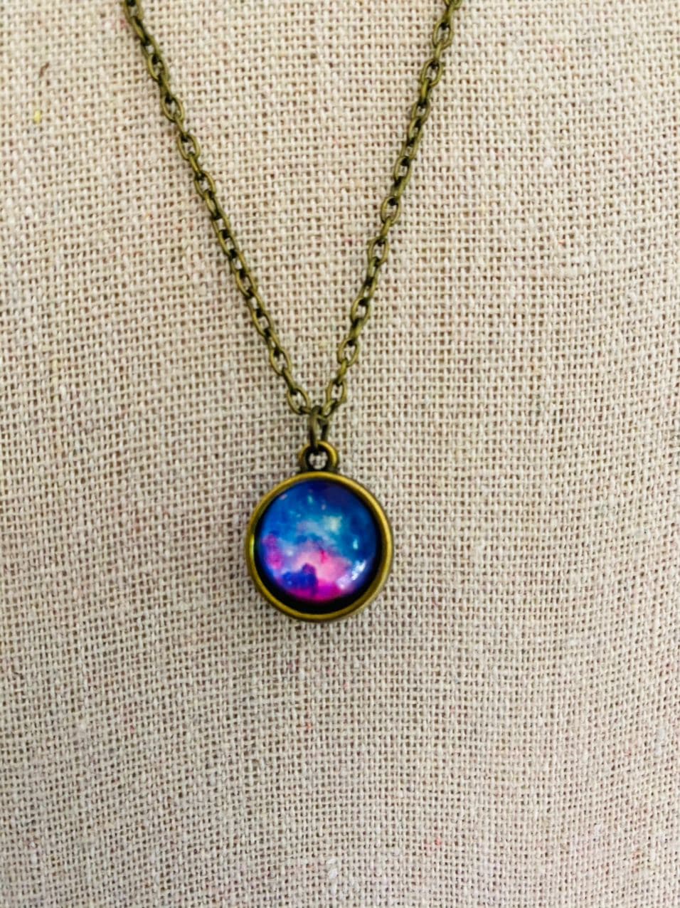 Galaxy Nebula Orb Antique Style Necklace