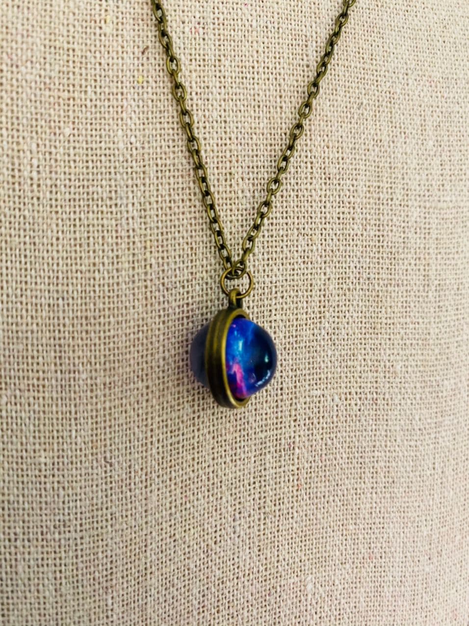 Galaxy Nebula Orb Antique Style Necklace