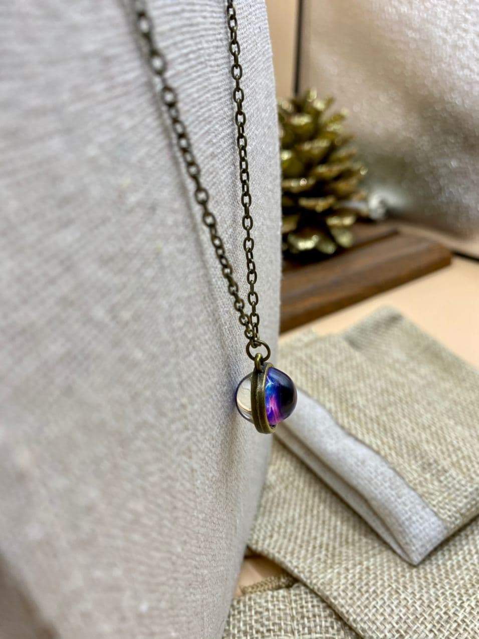 Galaxy Nebula Orb Antique Style Necklace