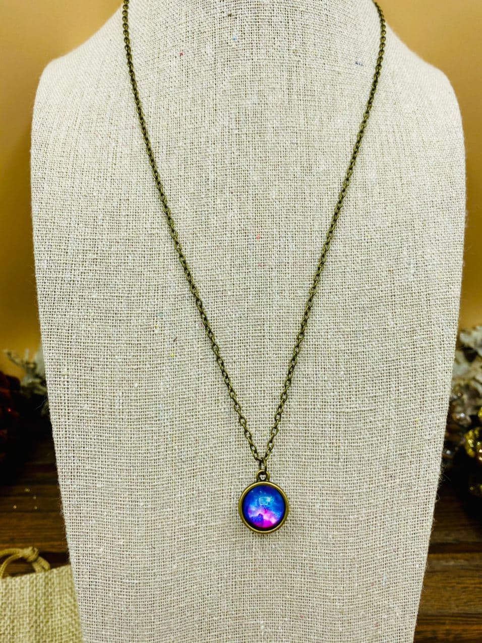 Galaxy Nebula Orb Antique Style Necklace
