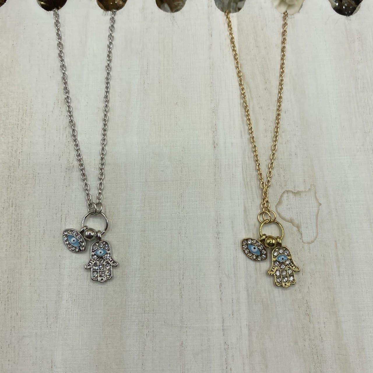 BoHo Evil Eye Hamsa Pendant Gold Plated