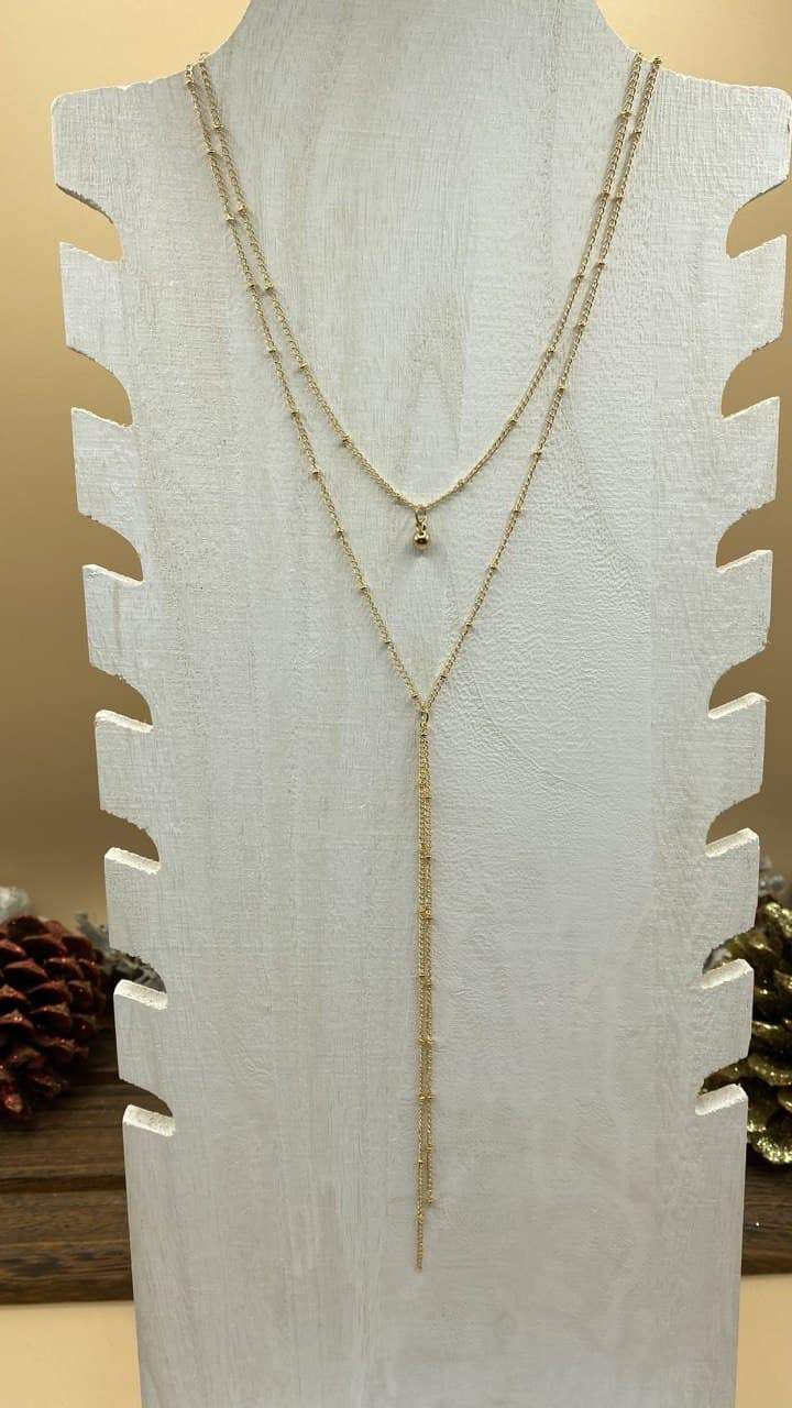 Elegant Simple Multi Layer Gold Drape Necklace & Choker