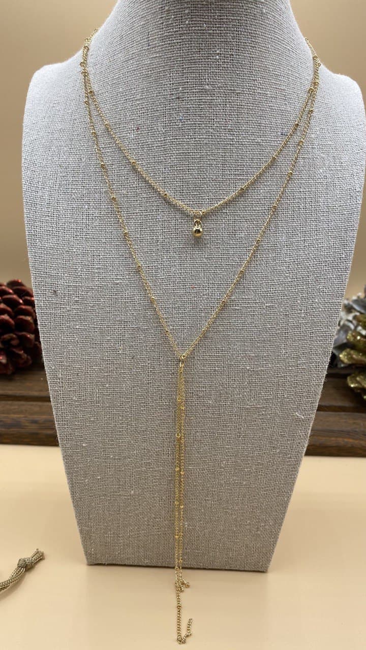 Elegant Simple Multi Layer Gold Drape Necklace & Choker