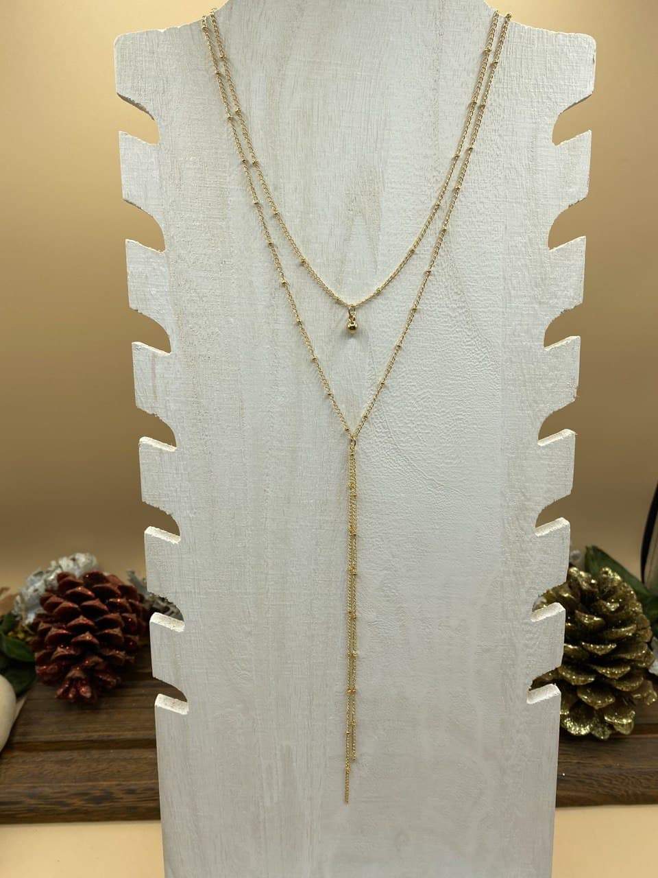 Elegant Simple Multi Layer Gold Drape Necklace & Choker