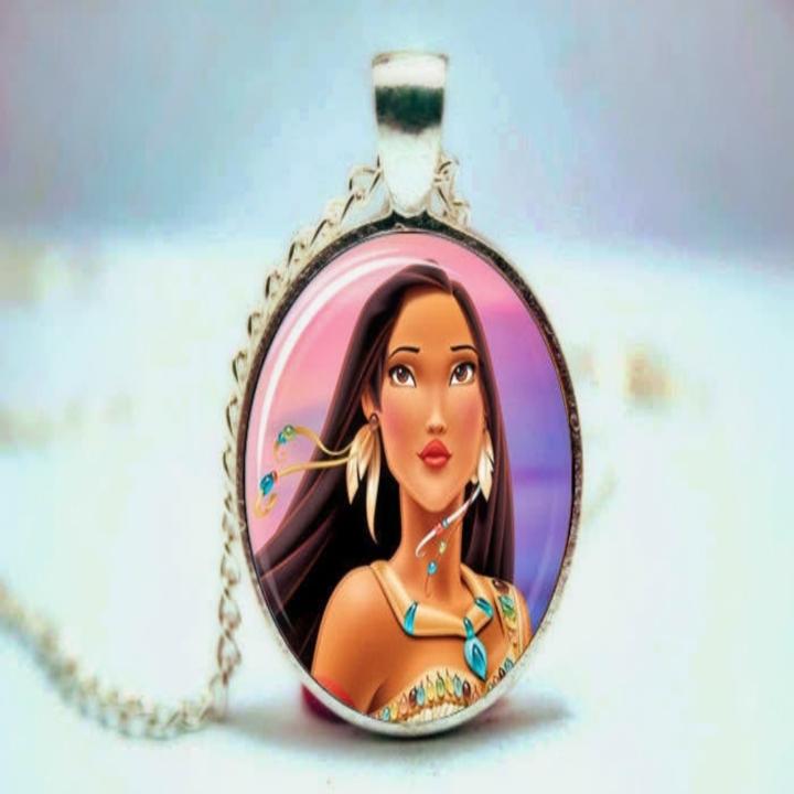 "Princess Pocahontas" Inspired Art Print on Glass Pendant