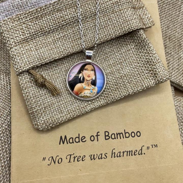"Princess Pocahontas" Inspired Art Print on Glass Pendant