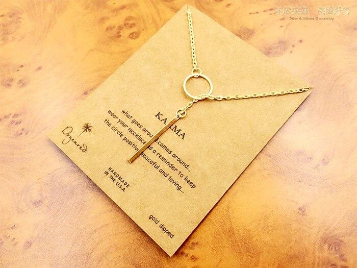 "Karma" Choker with Circle and Drop Bar On Message Gift Card
