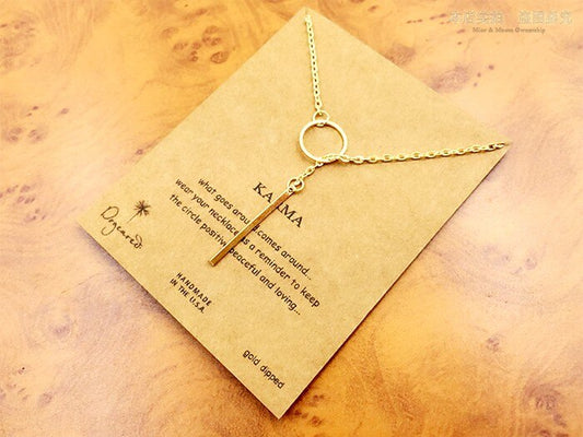 "Karma" Choker with Circle and Drop Bar On Message Gift Card