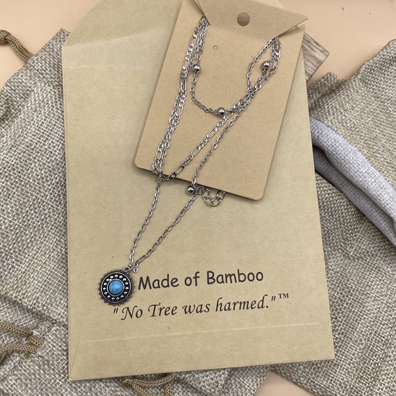 Vintage Style Three Tier Layered Choker Silver & Turquoise Necklace