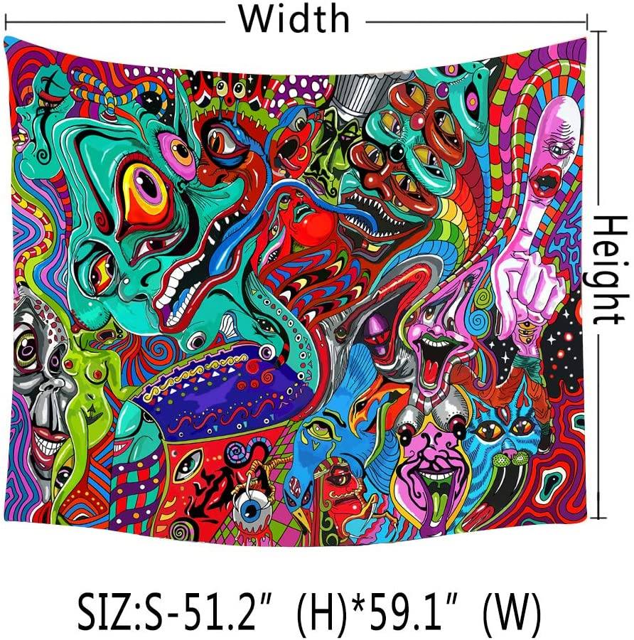 Vivid Psychedelic Trippy Bohemian Tapestry
