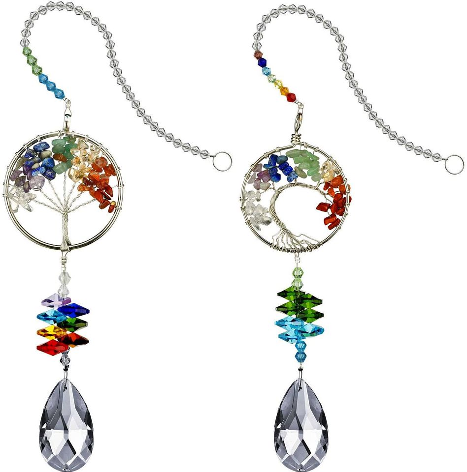 Handmade Gorgeous Tree of life 7 chakra sun catcher