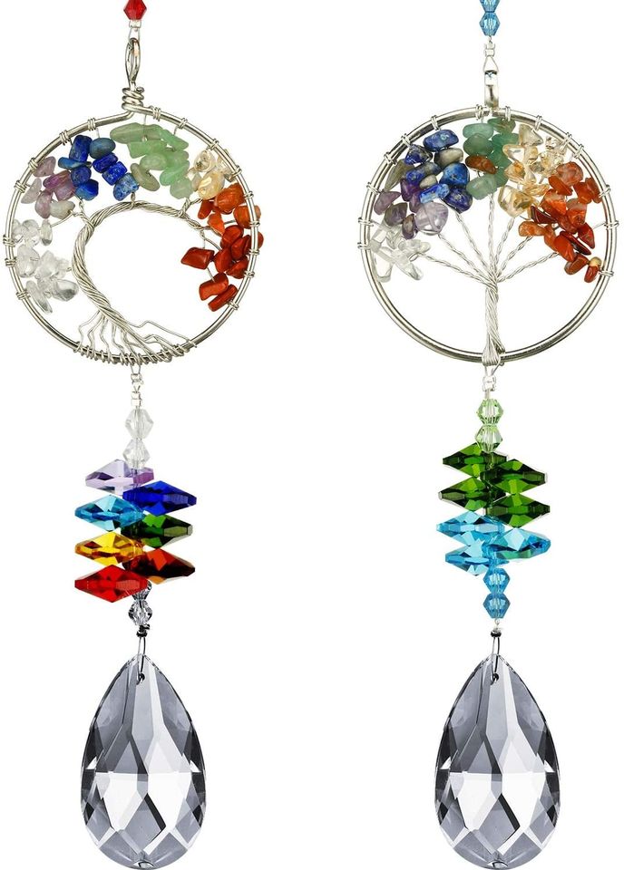 Handmade Gorgeous Tree of life 7 chakra sun catcher