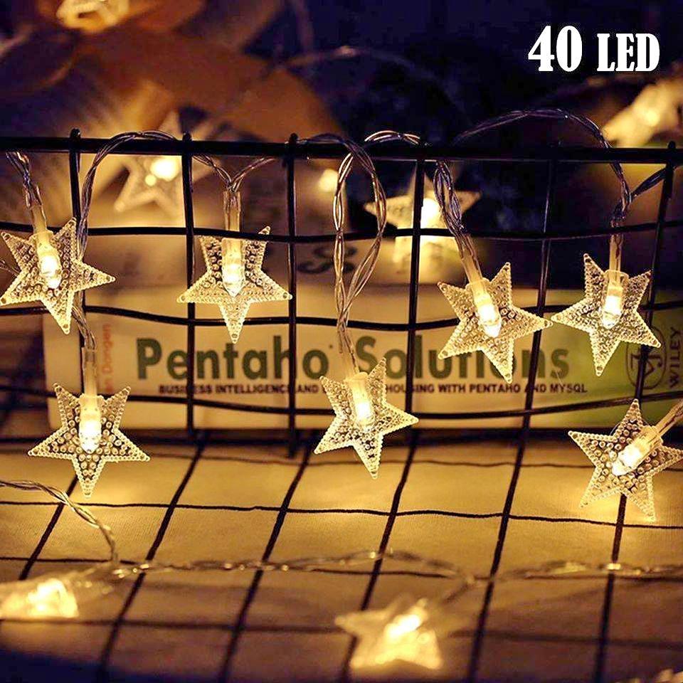 LED String Lights - Star Shape 20 Ft Battery