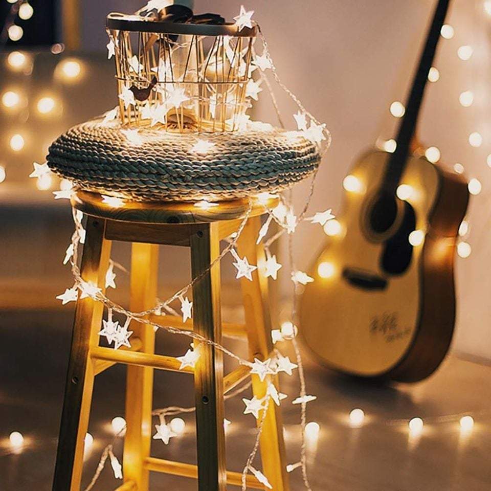LED String Lights - Star Shape 20 Ft Battery