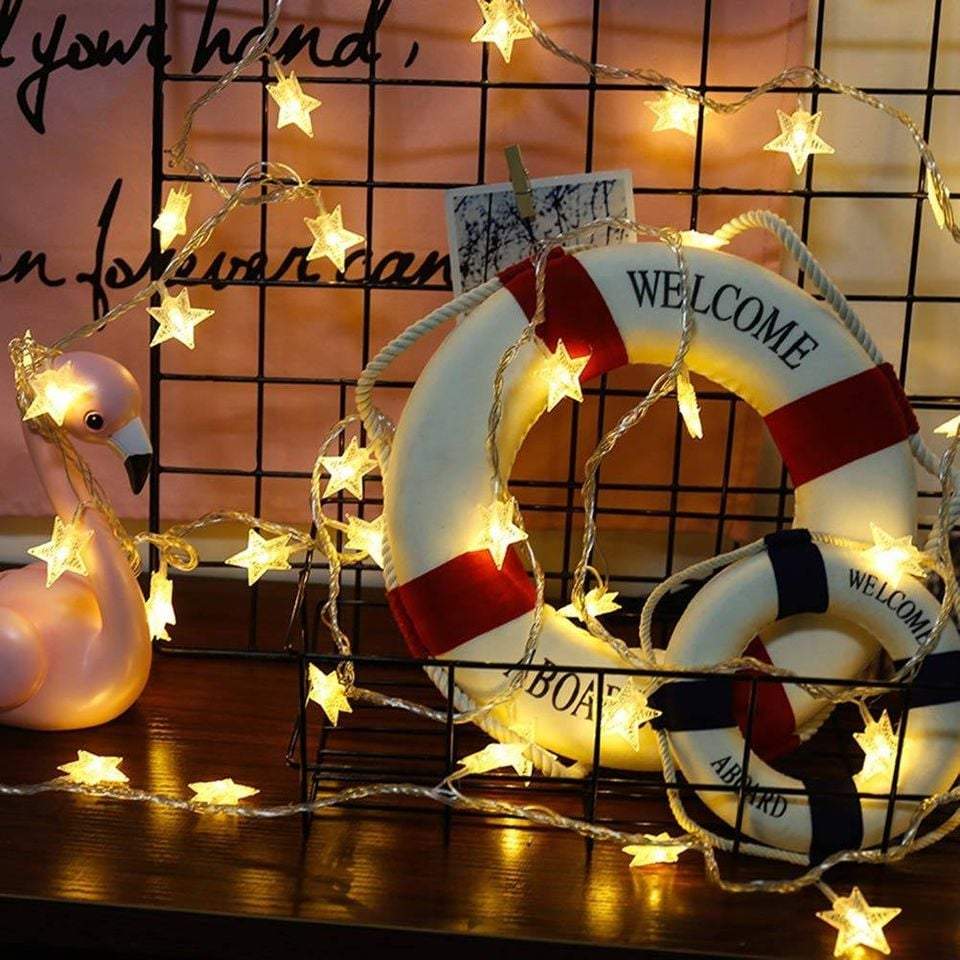 LED String Lights - Star Shape 20 Ft Battery