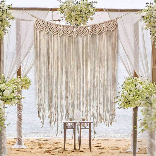 Elegant Boho Cotton Handmade Macramé Backdrop 39"x 33"
