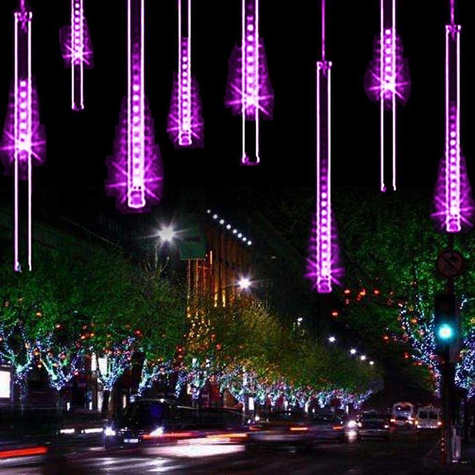 Bright Meteor Shower Rain Lights - Purple/Hot Pink