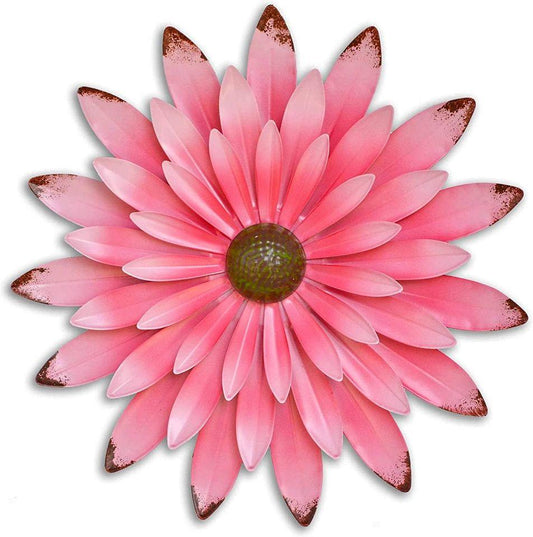Pink Metal Daisy Flower Wall Décor