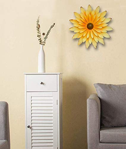 Lovely Yellow Metal Daisy Flower Wall Decor
