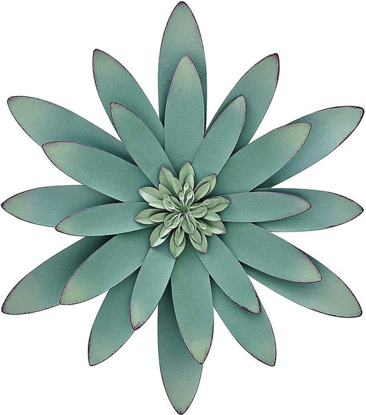 Mint Green Multiple Layer Flower Metal Wall Art Décor