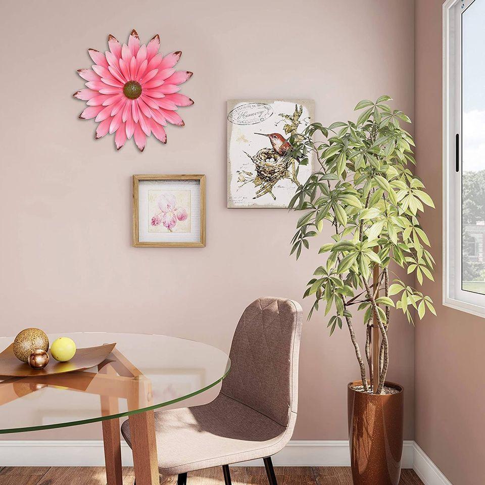 Pink Metal Daisy Flower Wall Décor