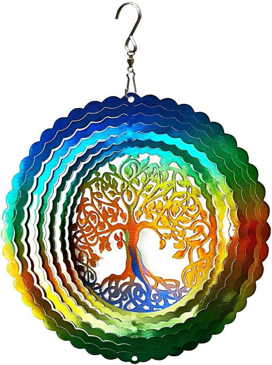 Multi Color Tree of Life Stainless Steel Wind Spinner
