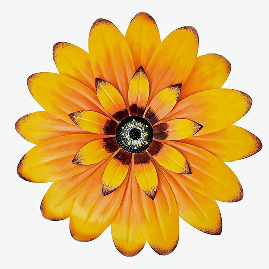 Yellow Daisy Metal Layered Floral Home Wall Art
