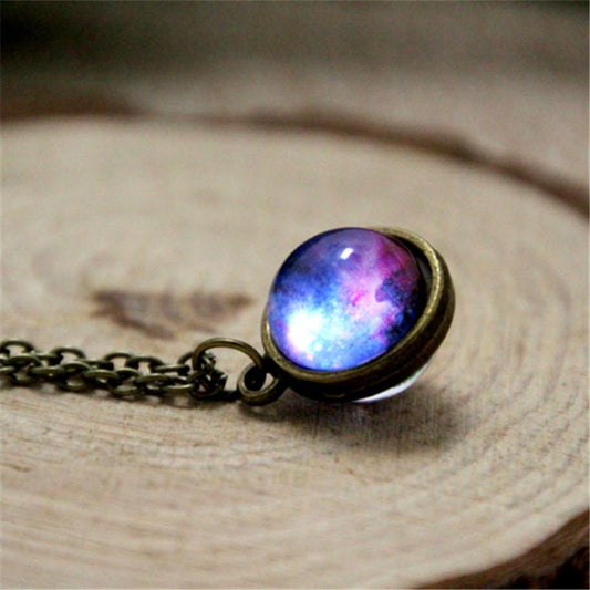 Galaxy Nebula Orb Antique Style Necklace