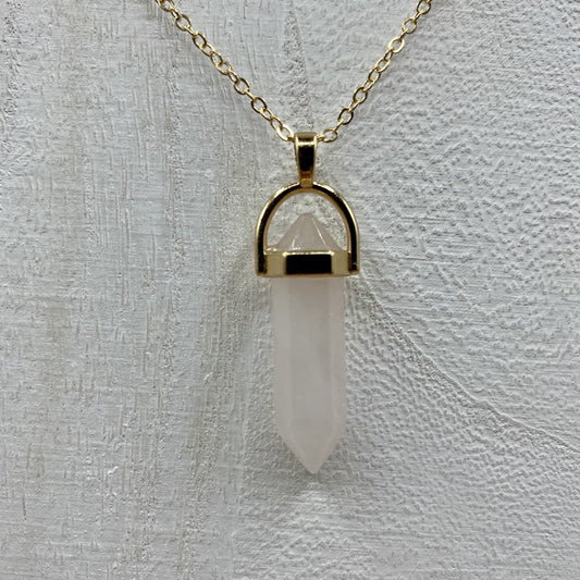 Healing Crystal Pendulum Stone with Stars and Moon Choker  - Clear Translucent