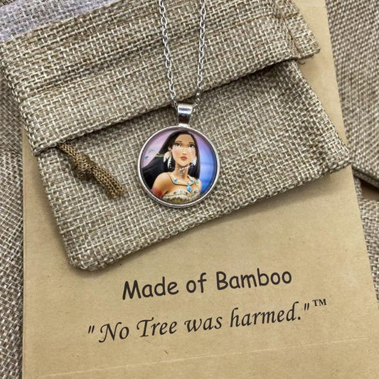 "Princess Pocahontas" Inspired Art Print on Glass Pendant