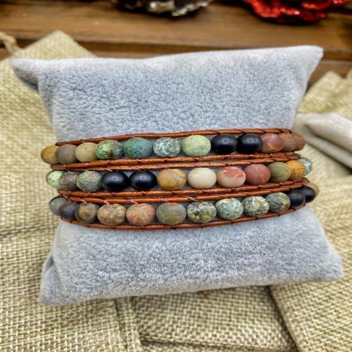 Handmade Bohemian Retro Rope Wrapped Earth Beads